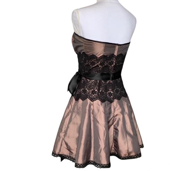 Jessica McClintock Gunne Sax strapless cocktail mini dress tulle satin lace 7 2 - Picture 7 of 12